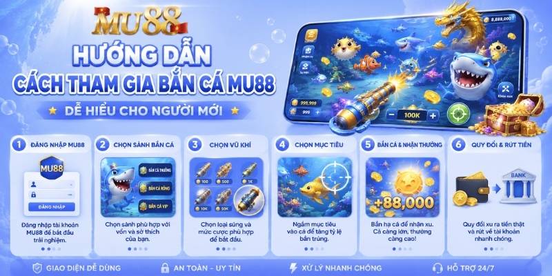 Hướng dẫn cách tham gia bắn cá MU88 cho người mới